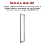 Entrance Door Pull Handle Brushed satin 800mm V63-837611