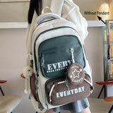 Color-Block Multi-Functional Backpack Letter Print, Large Capacity & Splash-Resistant, Main V1232-SJB-PS-005