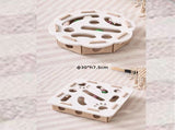 2-piece White cat toy setfeaturing square and flower shapesis an excellent choice for feline V888-ELOSUNG50037