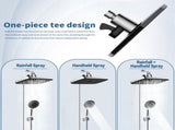 12 Inch Shower Set with Overhead Rain Spray and 7 Function Handheld Showerhead, Three Way Diverter V1366-AZ2-W-14735