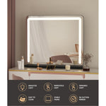 Embellir Makeup Mirror 60x50cm Hollywood Vanity with LED Light Tabletop Black MM-E-FRAME-5060LED-BK