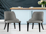 Artiss Dining Chairs Set of 2 Linen Fabric Grey BA-TW-V17-DIN5901-GYX2