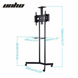 32-72" Rolling Tv Stand Mount W Dvd Storage Top Shelf Tv Bracket Trolley Casters V767-U-890A