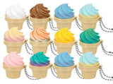 12Pcs Ice Cream Clicker Keychain, Premium PLA Build, Satisfying Press for Relaxation, Compact and V1369-AZ3-W-12259