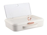 Multifunctional Document Storage Box Large Capacity Two Layer Liner Home Certificate Organizer White V1294-YM0706-3117230132214