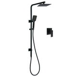 WELS Matt Black 8" Rainfall Shower Head 3 Modes Handheld Wall Rail Arm 2in1 Mixer Set V1233-C6202BHS002M4CBKSS108BKSQ201B