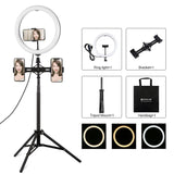 11.8 Led Ring Light Kit With Tripod & Dual Phone Bracket - 3 Modes Dual Colour Temperature Usb Live V562-B2603TKP