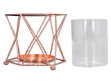 Plant Vase with Wrought Iron Flower Stand Transparent Glass Flower Pot Hydroponic Vase for Living V1294-YM0715-3115210273411