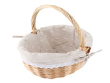 Rattan Storage Basket Hand Made Oval Picnic Storage Basket for Indoor Outdoor 28x26x20cm Daisy V1294-YM0901-210319AH04-1