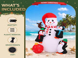 Jingle Jollys Christmas Inflatable Snowman 1.8M Height LED Outdoor Decorations Warm Light XMAS-INF-SNOWMAN-6FT-WW