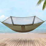 Gardeon Hammock Chair Metal Stand Outdoor Furniture Black HM-BED-BAR-MN-GR