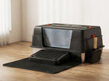 Pawz Cat Litter Box Stainless Steel Large Enclosed Odor Defensive High Sided PT1392-GY-AU