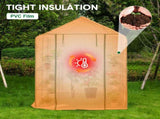 Greenhouse Walk-In Tunnel 3 Tier Planting Shelves 143x143x195cm Strong Stability with PE Cover V985-GREENHOUSE2