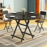 SOGA 2X Black Dining Table Portable Round Surface Space Saving Folding Desk Home Decor TABLERD723X2