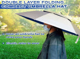2 Pcs 37'' Diameter Large Umbrella Hat for Adults Double Layer Folding Compact UV Rain Protection V1259-DP01-A-1165