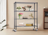 Modular Wire Storage 120x60cm Steel Shelving Black With Wheels For Garage Warehouse Or Kitchen V63-841351