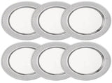 6PCS Stainless Steel Charger Plates, 13" Round Silver Platter Set, Sturdy Dinner Service Tray with V1369-AZ3-W-08861
