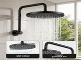 Cefito 9'' Rain Overhead Swivel Shower Head with Wall Twin Swivel Bathroom Tap SHOWER-A3-RO-9-BK-TAP-RO