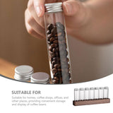 Worgeous Coffee Bean Tube Dispenser with Wood Rack for Home Use Clear Glass Bottles and Sealed V1189-LWWAL-20260327-03497