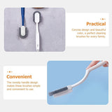 White 2-Piece Plastic Tub Brush Set with Sturdy Bristles for Bathroom and Household V1370-AZ4-16030