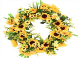 Sunflower Garland Door Ornament Ins Nordic Sunflower Decoration Hello Hanging Ornament V1294-YM0715-211029DY08-2