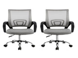 Artiss 2x Mesh Office Chair Mid Back Grey OCHAIR-G-2004-GYX2