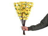 10 Pcs Yellow Artificial Flower Peach Blossom Branch Fake Blossom Flower Decor for Home Party V1294-YM0901-WE7670411
