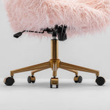 Fluffy Office Chair Faux Fur Modern Swivel Desk Chair for Women And Girls-Pink V226-SW1005PK