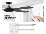 Devanti 52'' Ceiling Fan DC Motor 4 Blades w/Remote - Black CF-B-52NL-BK