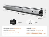 Drawer Slides, 20 inch, 10 Pairs Full Extension Ball Bearing Cabinet Rails, 100 LB Load Capacity V952-CZCJCTDG100LPZMLNV0