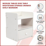 Bedside Tables Side Table Nightstand Storage Drawer Shelf Bedroom V63-841981
