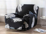 Recliner Anti Scratch Lazy Recliner Chair Protective Stretching Printed Reclining Chair V1107-102-26792-BLK-TWO-SEATER