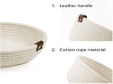 3 Piece Cotton Rope Woven Storage Basket Set Round Cotton Linen Storage Basket for Desktop V1294-YM0703-3117230008412