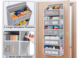 Grey Heavy Duty 5-Tier Over-The-Door Hanging Organizer - Space-Saving Storage with Clear Windows & V888-ELOSUNG32040