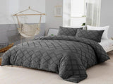 Grey Delphine Dahlia Quilt / Doona / Duvet Cover set V745-AQ080990Q3