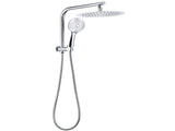 Round Chrome 10" 2in1 Shower Head 3 Mode Handheld Gooseneck Wall Arm Diverter V1233-A703ROHR003M4CKSR110