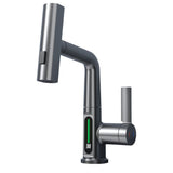 Kitchen Faucet with Pull Down Sprayer LED Temperature Display Adjustable Height and 360 Degrees V1294-YM0901-H47540GY-US