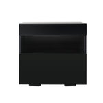 Artiss Bedside Table LED - HERES Black FUR-R-BS-LED-04-BK