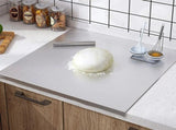 Silver Stainless Steel Chopping Board 70x50cm - Non-Slip Pastry Worktop Protector V178-59247