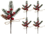 24 PCS Artificial Xmas Floral Picks Holiday Decor Red Artificial Berry Picks Stem For Gathering V1294-YM0901-240801FB04-1