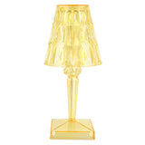 LED Crystal Table Lamp Transparent Prism Dimmable Desk Lamp USB Charging Indoor LightingYellow V1294-YM0901-3119210122317