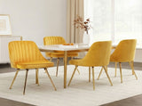 Artiss Dining Chairs Set of 4 Velvet Channel Tufted Yellow UPHO-D-DIN203C-VEL-YEX4