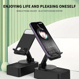 Bluetooth Speaker, Bracket Speaker,Wireless Phone Stand, Foldable Cell Phone Stand with V1192-AZ-W-29551