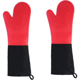 Extra Long Professional Silicone Oven Mitts with Quilted Liner, Durable Resistant Oven Gloves, V1369-AZ3-W-18843
