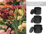 3Pcs Black Round Flower Boxes Cylindrical Paper Bouquet Storage Packaging V1192-AZ-W-24839