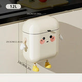 Wall Mount Kitchen Bin No Drill Adhesive Cabinet Door 9L Space Saver V1232-BGLJTKA001