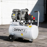 Giantz 24L Air Compressor Quiet 0.75HP Oil-Free Portable Tyre Inflator 40L/Min AC-24L-N-XL-WHT