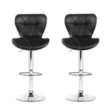 Artiss 2x Bar Stools Gas Lift Leather Seat Black BA-TW-NEW4045-BKX2