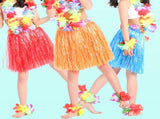 10pc Hawaiian Adult Luau Flowered Grass Skirt, 23 inch Long Hula Skirt Holiday Christmas Party V1192-AZ-W-10887
