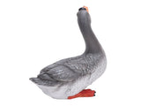 Goose Statue Figurine Resin Gray Goose Farm Animal Sculpture Desktop Ornament for Home Garden Patio V1294-YM0901-3111240273111